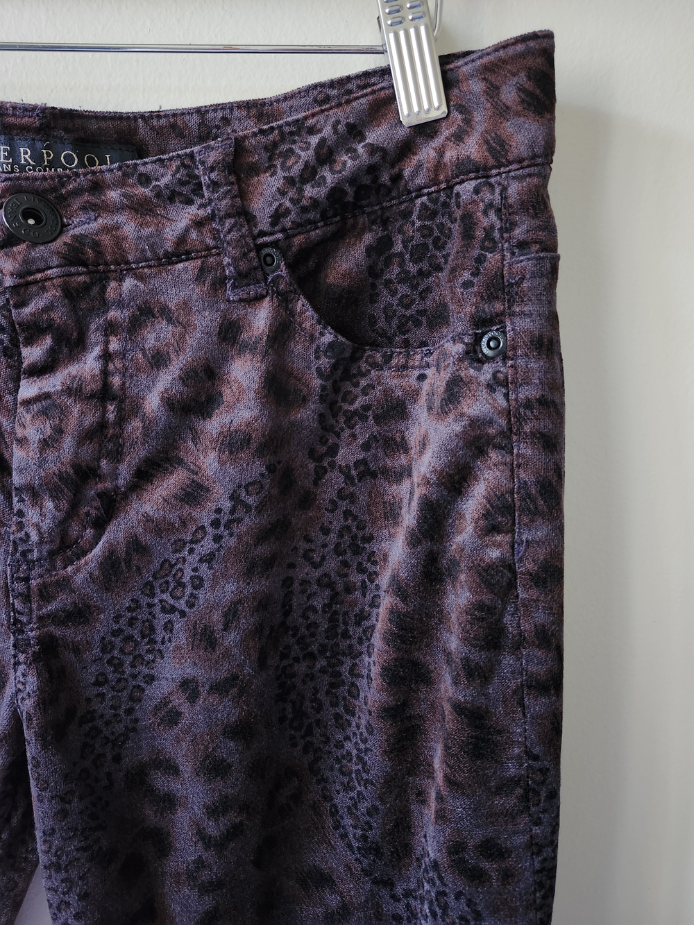 Plum Slim Straight Animal Print Velvet Pants - Picture 6 of 10